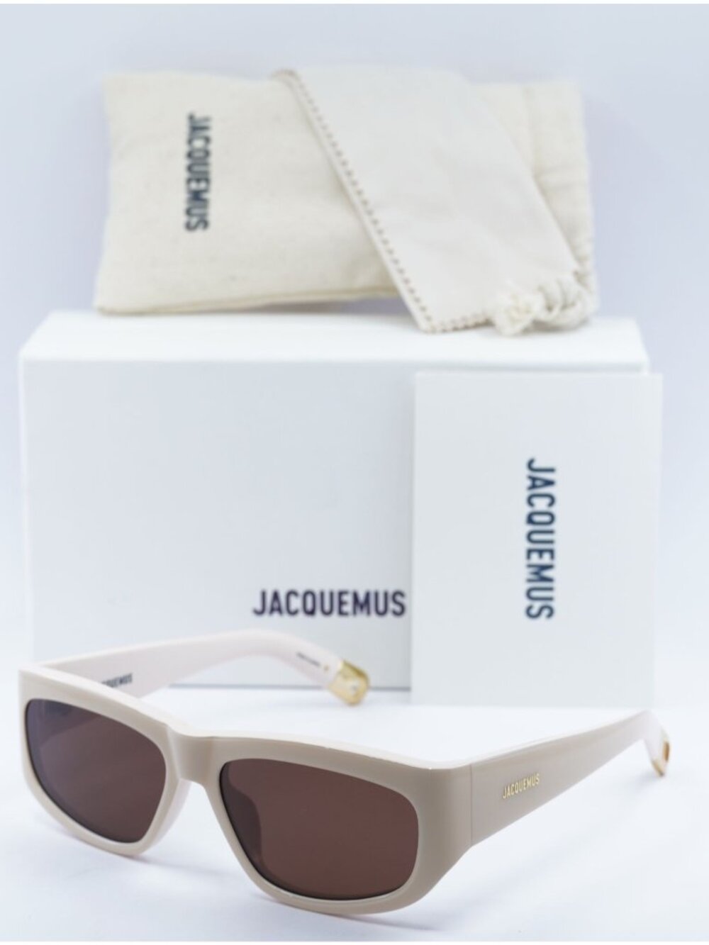Jacquemus PILOTA JAC/2 C2 Square Sunglasses - Ivory Pink\Pink